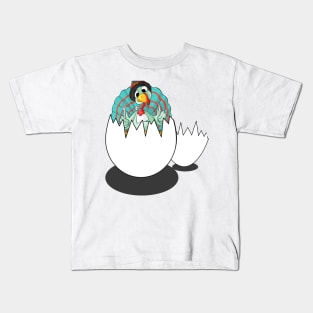 A small turkey breaks the egg and goes out to eat thanksgiving dinner Kids T-Shirt